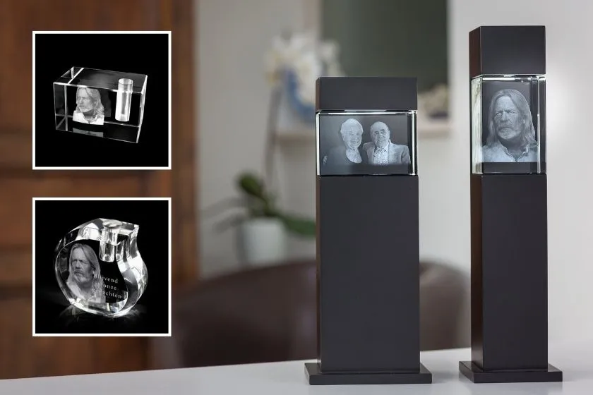 Fotoglas bij Gedenk Idee Memorialshop